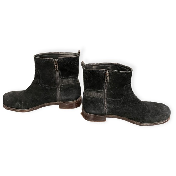 Tory Burch Black Alaina Logo Flat Bootie Split Suede - Picture 3 of 12